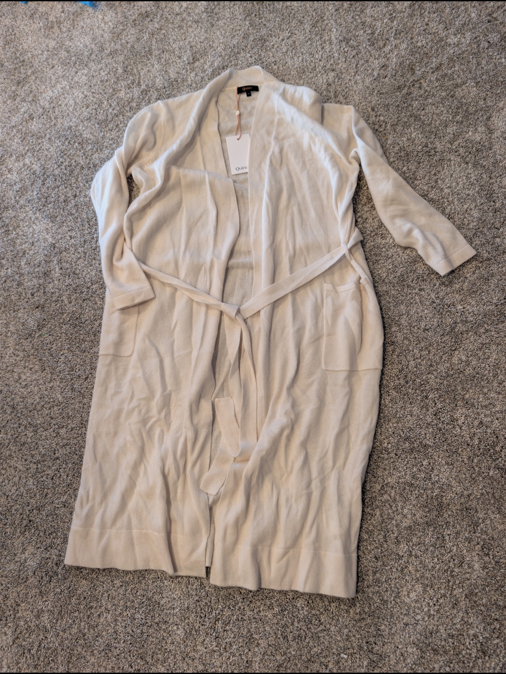 Quince 100% Mongolian Cashmere Robe NWT Cream Small